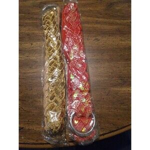 Red/Gold Sequin Braided Belts 48" Lot Of 2